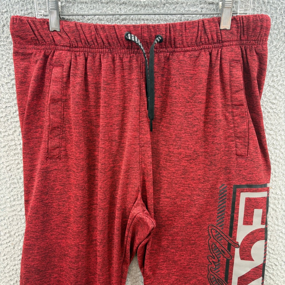 Ecko Unltd Sweatpants Mens Large Red Marled‎ Athletic Joggers Graphic Logo